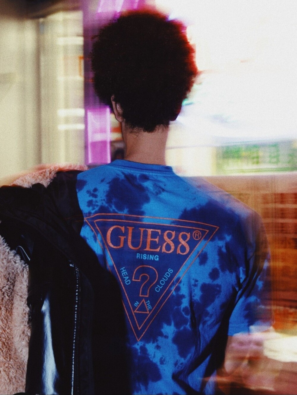 ❓️GUESS x 88rising GUE88 Head In The Clouds Tie Dye Long Sleeve Shirt L Y2K 🎶